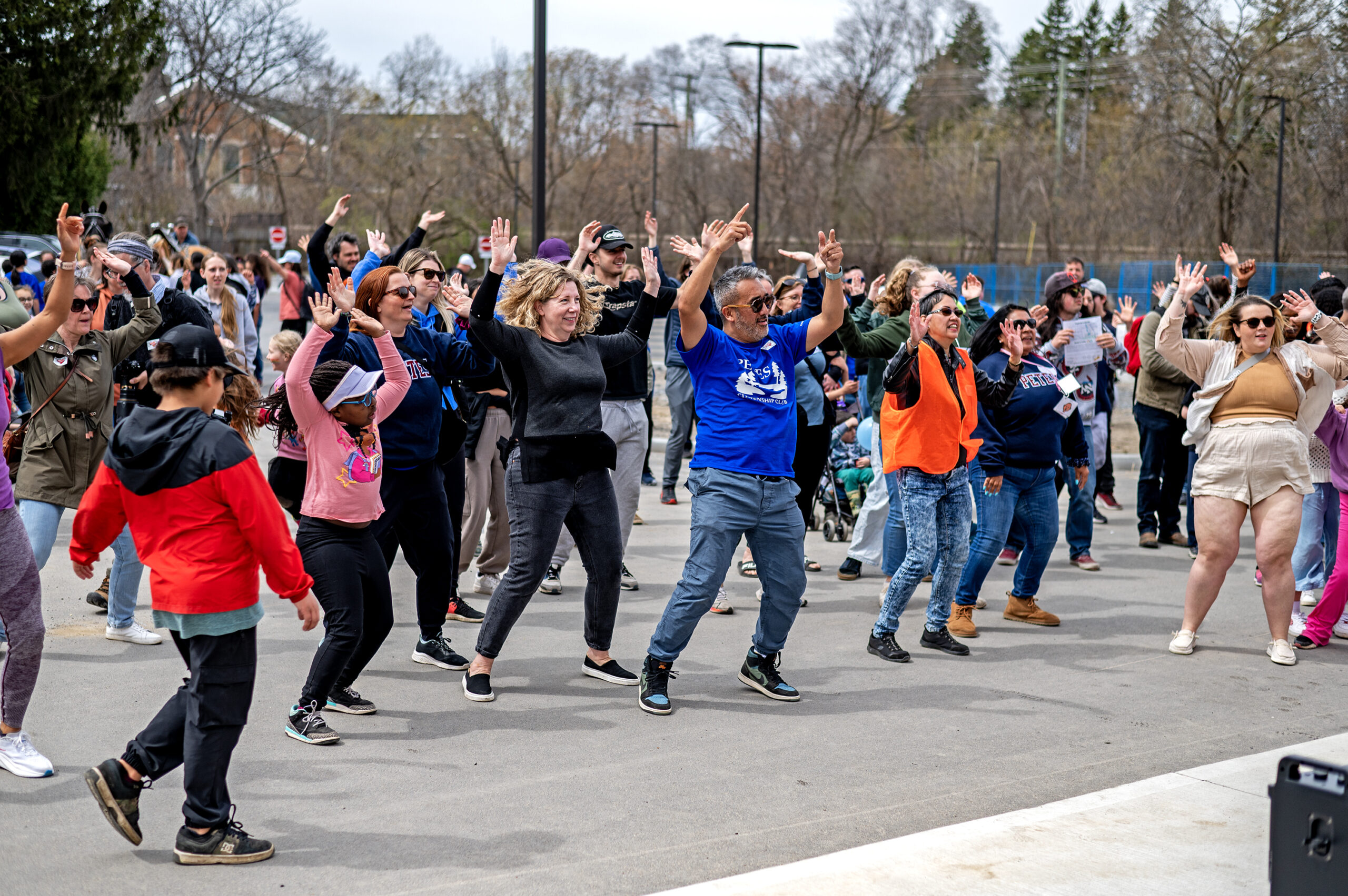 Attendees enthusiastically participating in the Zumba class