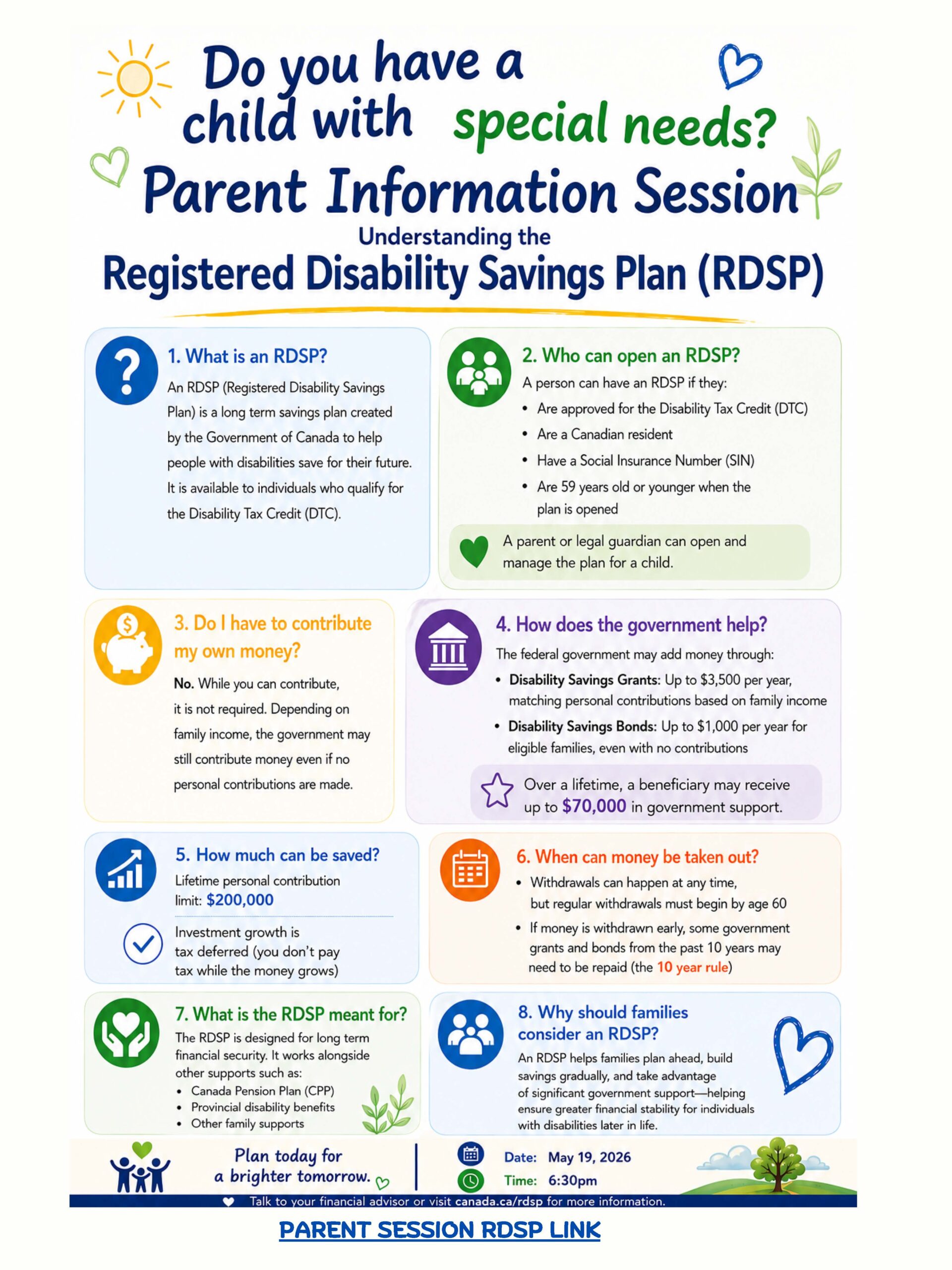 Parent Information Session: Understanding the RDSP